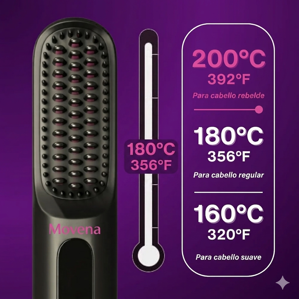 Movena GoBrush PRO™ — Cepillo Alisador Portátil