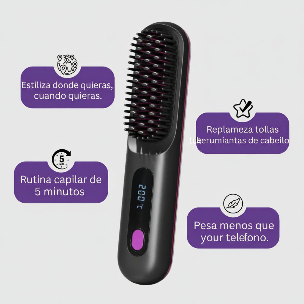 Movena GoBrush PRO™ — Cepillo Alisador Portátil